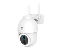 Nedis WIFICBO51WT | Caméra Extérieure sans Fil WiFi Smart | 3MP 1296P | Rotation à 355° | Vision Nocturne en Couleur | Sirène & Spotlight | IP65 | Audio 2 Voies | Stockage MicroSD & Cloud | Blanc