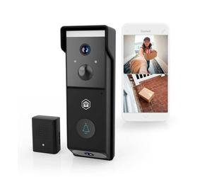 Nedis WIFICDP31BK | Sonnette Vidéo Wi-FI à Double Objectif | 4MP 1080p | Grand Angle 115° | Vision Nocturne Couleur | Audio Bidirectionnel | Détection de Mouvement | Batterie 4400 mAh | Noir