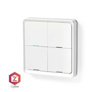 Nedis Zbws40Wt Interrupteur mural Smartlife Zigbee 3.0 Montage mural Android&Trade ; / Ios Plastique Blanc