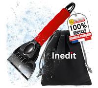 nedit Grattoir Pare Brise Voiture + Sac de Rangement Offert - Raclette Pare Brise Voiture - Gratte Pare Brise Voiture - EFFICACITÉ (Rouge)