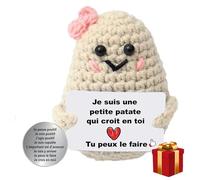 nedit Patate avec Message Positif - Idée Cadeau Original [Société Française] Cadeau Noël et Anniversaire Femme/Homme/Ado/Enfants - Patate Tricotée pour la Confiance en Soi - Gadget Insolite Rigolo