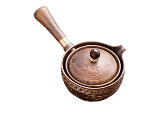 NEDLON Ensemble De Théière Portable Avec Théière Et Infuseur À Rotation À 360 Degrés, Théière Et Tasse Rotative Chinoise En Porcelaine Cadeau Pour Les Amateurs De Thé (Color : Brown, Size : A)