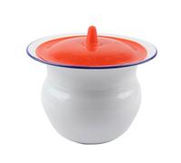 NEDLON Pot De Chambre en Acier Émaillé, Crachoir Toilettes Portatives avec Couvercles, Pots De Chevet pour Les Femmes Enceintes Unisexes Âgées (Color : B)