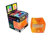Nee Doh Cube Squishy Toys - Anti Stress Sensory Squeeze Toy - Relieving Anxious Stress Toys Squishy Fidget with Particle Sensory Toy for Adults Office - Autism Anxiety Relief Gift(B2 Orange,5.5cm)