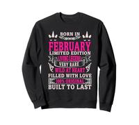 Née en Février Coeur Fort Et Style Licorne Magique Sweatshirt