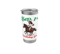 Née le 1er septembre Joyeux anniversaire à moi, fille à cheval Gobelet isotherme en acier inoxydable double paroi