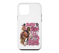 Née pour Faire de l'équitation, forcée d'aller à l'école, Jolie Fille d'équitation Coque pour iPhone 12 Mini
