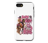 Née pour Faire de l'équitation, forcée d'aller à l'école, Jolie Fille d'équitation Coque pour iPhone SE (2020) / 7/8