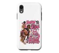 Née pour Faire de l'équitation, forcée d'aller à l'école, Jolie Fille d'équitation Coque pour iPhone XR