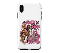 Née pour Faire de l'équitation, forcée d'aller à l'école, Jolie Fille d'équitation Coque pour iPhone XS Max