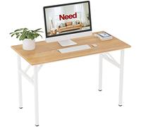 Need Bureau d’Ordinateur Informatique Pliante 120x60cm Table d’étude/à dîner Pliable pour Maison/Bureau, Teck Chêne Couleur & Blanc,AC5BW