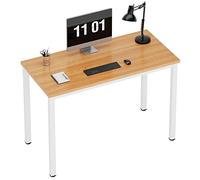 Need Bureau d'Ordinateur Table de Bureau Informatique Table d'Étude Table d'Écriture Meuble de Bureau pour Ordinateur 100x60cm pour Bureau,Salon,Cuisine, Teck Chêne et Blanc