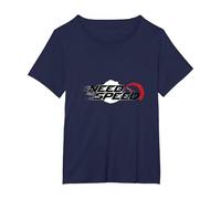 Need for Speed Cars Racing Compteur de Vitesse Graphique T-Shirt, Femme Grandes Tailles, Bleu Marine, 1X