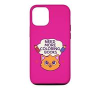 Need More Coloring Books Cute Cat & Colored Pencil Design Coque pour iPhone 12/12 Pro