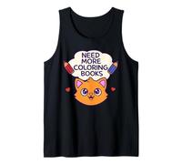 Need More Coloring Books Cute Cat & Colored Pencil Design Débardeur