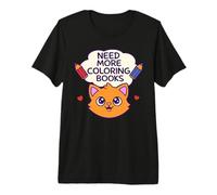 Need More Coloring Books Cute Cat & Colored Pencil Design T-Shirt Haut de Gamme