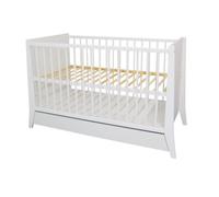 Need Sleep Lit Bébé Cosmo 140x60 cm avec tiroir Hauteur réglable - Lit d'appoint Bébé blanc