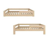 Need Sleep lit Transformable lit Montessori au Sol 2-en-1 lit Enfant 70x140 cm avec barrière lit bébé lit Bas lit Simple en Bois Fille Garcon lit 2 Ans évolutif