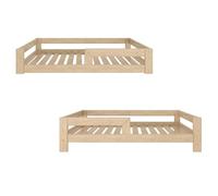 Need Sleep Montessori Lit au sol, 2 en 1, pour enfant, transformable, lit pour tout-petit, 70 x 140 cm, avec protection anti-chute, sommier à lattes, bas au sol, lit pour enfant à partir de 2 ans,