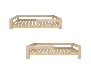Need Sleep Montessori lit au sol, 2 en 1, pour enfant, transformable, sommier à lattes, bas au sol, lit pour tout-petit à partir de 2 ans, 70 x 140 cm