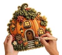 Needle Punch Kit 3D Fabric Cottage - Handmade Craft Set Needle Punch Craft