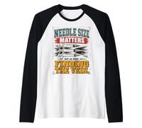 Needle Size Matters Funny Nursing Manche Raglan