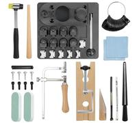 NEEDLENEST Kit d'outils pour bague, cuillère, bague, machine à fabriquer soi-même avec coude de scie à bijoux 3 en 1, Heavy Duty Ring Bender pour la fabrication de bijoux