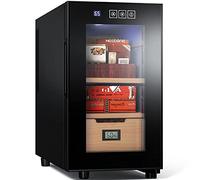 NEEDONE Cave à cigares électronique avec chauffage (capacité de 150) avec étagères en bois de cèdre espagnol et tiroir avec hygromètre, version améliorée