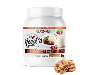 NEED'S PURE RICE CREAM - 100% Crème de Riz, Source de Glucides (80% de Glucides) - Sans Sucre - 1kg - Saveur Cookies - Eric Favre