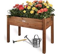 needs&wants® Carré de Jardin surélevé en Bois pour Jardin Balcon terrasse, bac de Plantation kit rectangulaire étroit avec Feutre, carré d'herbes aromatiques bac de Plantation déco, Brun foncé