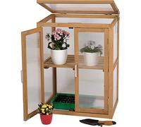 needs&wants® Mini Serre en Bois Exterieur - Serre de Jardin semis Résistante au Froid pour Balcon, Jardin, Intérieur, Abri Surélevé pour Plantes, 56x43x76 cm, Polycarbonate, Brun Foncé