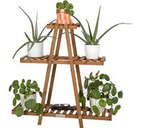 needs&wants® Support de plantes support de fleurs en bois résistant aux intempéries pour intérieur extérieur balcon jardin dehors dedans mur, étagère à plantes échelle à fleurs, brun