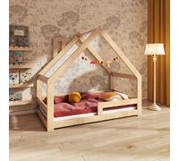 NeedSleep® House bed with barrier and chimney 70x140 cm - symétrique