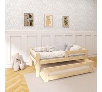NeedSleep® Lit enfant avec lit supplémentaire et barrière 200x90/180x90