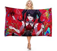 Needy Girl Overdose- fille effrayante Anime Microfibre Léger Absorption Sans Sable Séchage Rapide Serviette De Plage Camping Serviette Voyage Piscine Pique-nique Bain Serviette De Bain
