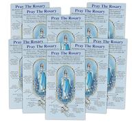 Needzo Lot de 10 brochures « Pray the Rosary » - Livret d'instructions pour débutants - Documents d'église catholique - 15,2 x 35,6 cm