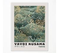 Neejaold Poster classique Yayoi Kusama, art mural japonais vintage sur toile, art mural abstrait coloré, affiche esthétique pour salle d'exposition Yayoi Kusama, art antique pour chambre à coucher,