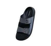 Neeman's PureWhoosh Flow Sandales pour homme | Confort à double boucle | Légères, flexibles et élégantes à porter au quotidien, gris/noir, 10 UK