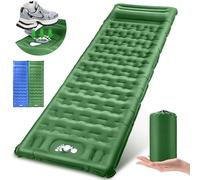 NEEMOSI Matelas Camping, Matelas Autogonflant Confortable Amélioré,13cm D'épaisseur,Matelas Gonflable 1 Place Portable avec Oreiller Intégré et Pompe à Pied,Camping/Randonnée/Aventure