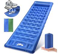 NEEMOSI Matelas Gonflable Amélioré,Coussin Oreiller et Pompe Gonflable, Matelas Autogonflant Portable Confortable de 13 cm D'épaisseur pour Les Matelas de Camping, de Voyage et D'aventure(Bleu)