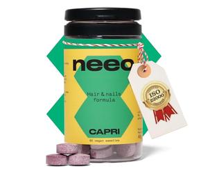 NEEO | Complément Alimentaire Cheveux | Cure Cheveux Anti Chute et Pousse à base de Plantes, Biotine Pure, Vitamine B6 | 60 Comprimés Anti Chute de Cheveux Femme & Homme | Vegan, Goût Cerise