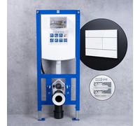 neeos VWTB Bâti-support pour WC H: 112 cm, plaque de déclenchement FP75 blanche et accessoires de montage, 90743K+16786WH#SET,