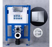 neeos VWTB Bâti-support pour WC H: 82 cm, plaque de déclenchement FP45 chromée et accessoires de montage, 90745K+16791CR#SET,