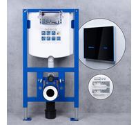 neeos VWTB Bâti-support pour WC H: 98,5 cm, plaque de déclenchement électronique FP35, accessoires de montage et de raccordement, 90738K+16746BM#SET,