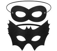 Neer 2 Masques pour Yeux de Chauve-Souris d'Halloween Masques de Mascarade Accessoires de Vampire Gothiques Noirs Masques de Déguisement pour Hommes Femmes Carnaval Cosplay Fête