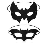 Neer 2 Masques pour Yeux de Chauve-Souris d'Halloween Masques de Mascarade Accessoires de Vampire Gothiques Noirs Masques de Déguisement pour Hommes Femmes Carnaval Cosplay Fête