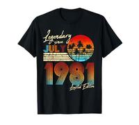Nées En 1981 Juillet Cadeau Anniversaire 40 Ans Vintage T-Shirt