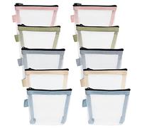 NEETUE Lot de 10 mini pochettes à fermeture éclair, petites pochettes transparentes à fermeture éclair, mini pochette en maille pour pièces de monnaie, sacs de rangement en maille avec kit de clés