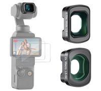 NEEWER 0,75X Grand Angle & 2X Objectif Macro Kit Compatible avec DJI Osmo Pocket 3 Creator Combo Accessoires, 108° FOV, 3 Éléments en 3 Groupes Lentille Macro Kit avec Deux Protecteurs d'Écran, FL-B34