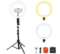 NEEWER 12" Ring Light Selfie avec app, télécommande et trépied, LED Bicolore 3200mAh, IRC 95, température de Couleur 2900K-7000K, Compatible avec iPhone, idéal pour Les Vlogs (RB12B)